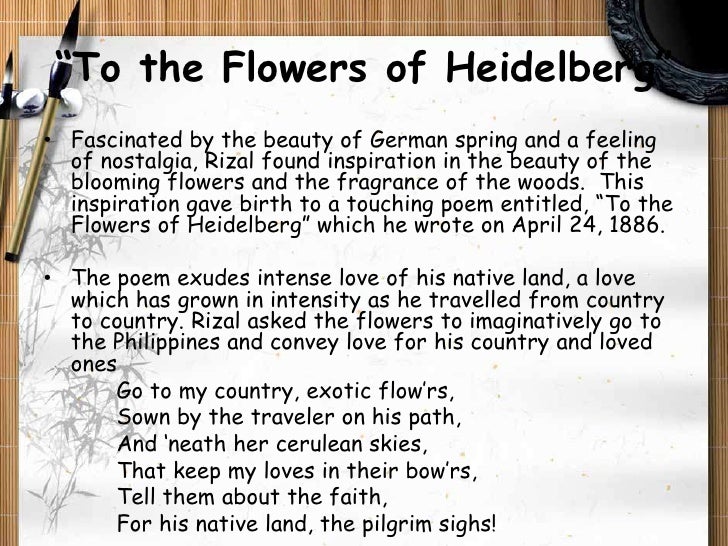 to the flowers of heidelberg by Germany: heidelberg, jose rizal, and a las flores de heidelberg cecilia within the castle of heidelberg grounds i visited heidelberg, germany on october 18, 2014 to the flowers of heidelberg by dr jose rizal. to the flowers of heidelberg by Germany: heidelberg, jose rizal, and a las flores de heidelberg cecilia within the castle of heidelberg grounds i visited heidelberg, germany on october 18, 2014 to the flowers of heidelberg by dr jose rizal.