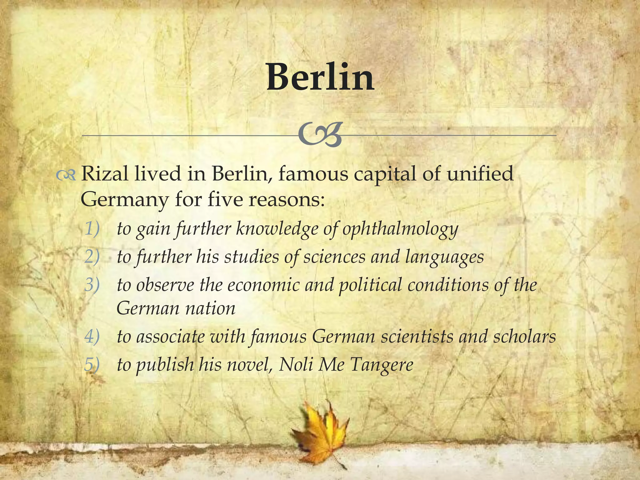 Rizal's Sojourn in Europe | PPTX