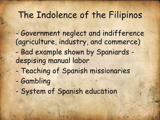 Indolence Examples Rizal's sojurn in paris | PPTX