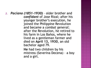 O Paciano Rizal Chapter 1 Advent of a national hero - Rizal | PPTX