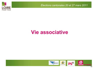 Vie associative Élections cantonales 20 et 27 mars 2011 