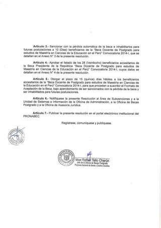 BECARIOS MAESTRÍA EN CIENCIAS DE LA EDUCACIÓN 2014