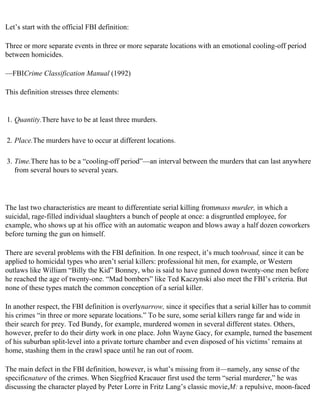 The serial killer files