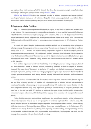 Proposed Essay Writing Component for EFL Students at Tertiary Level | PDF