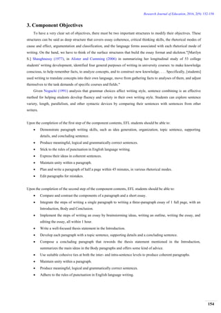 Proposed Essay Writing Component for EFL Students at Tertiary Level | PDF