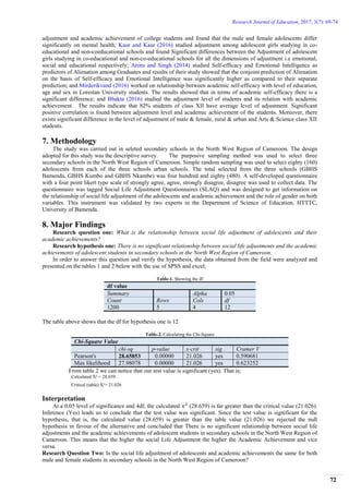 Social Life Adjustment and Academic Achievement of Adolescents in the ...