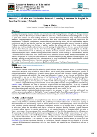 Students’ Attitudes and Motivation Towards Learning Literature in ...