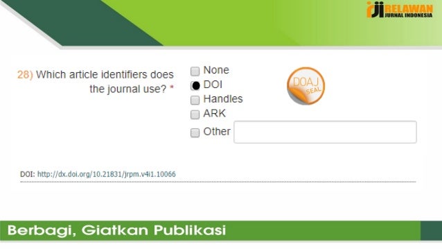 CARA INDEKS JURNAL DI DOAJ