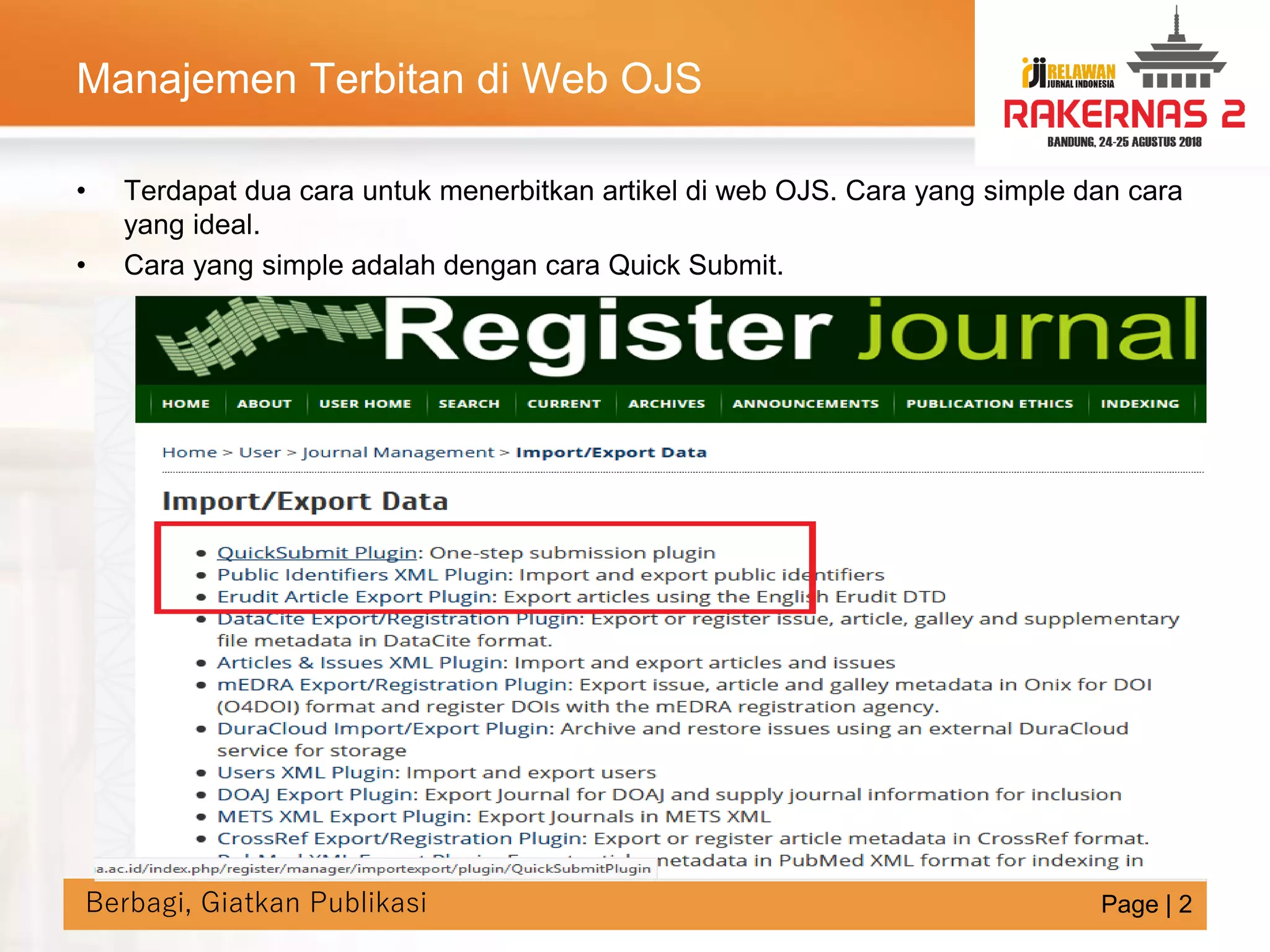 MANAJEMEN ARTIKEL DAN TEMPLATE PADA OJS 2.X | PDF