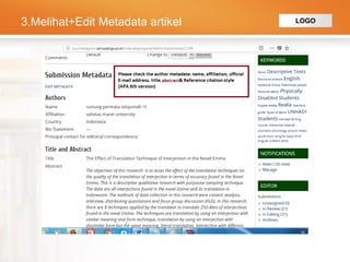 MANAJEMEN ARTIKEL DAN TEMPLATE PADA OJS 2.X | PDF