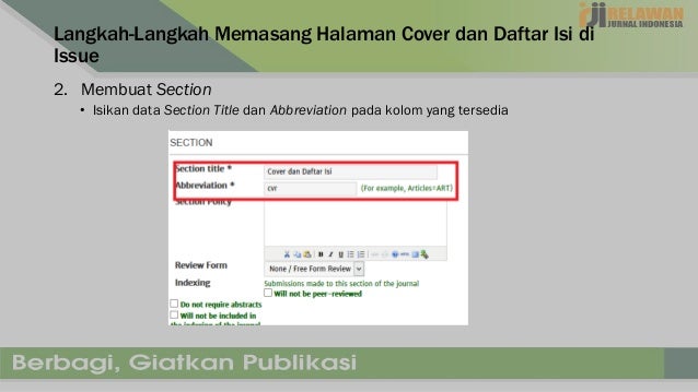 Memasang Halaman Cover Dan Daftar Isi Di Issue Pada Platform Ojs