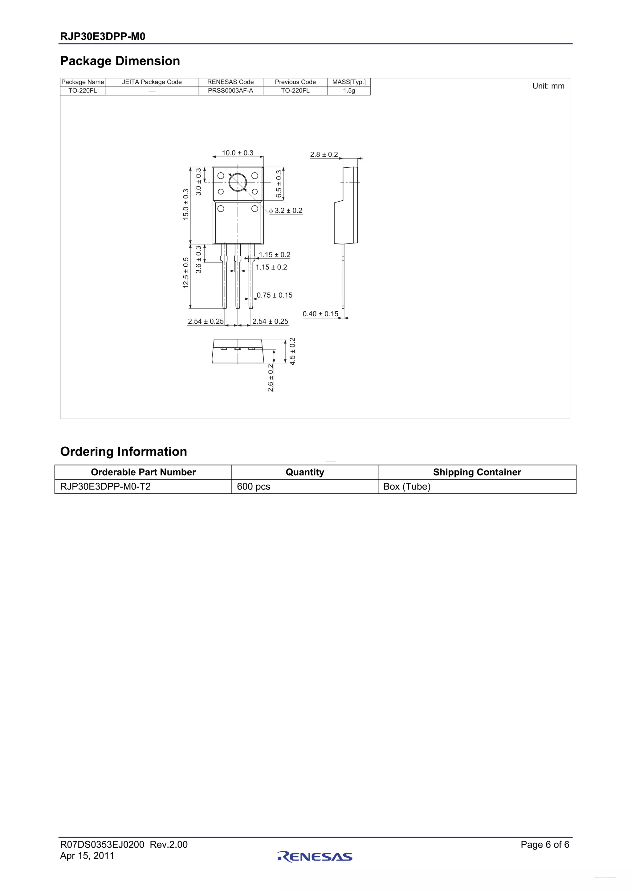 RJP30E4 (5x) Incapsulamento: TO-263, Silicone Canale N IGBT - Foto 6