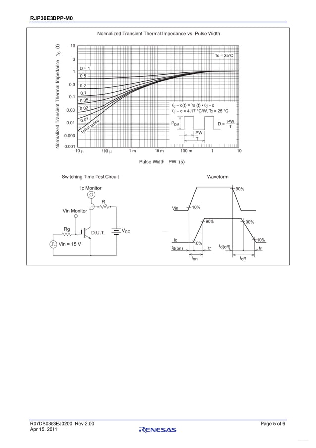 RJP30E4 (5x) Incapsulamento: TO-263, Silicone Canale N IGBT - Foto 5