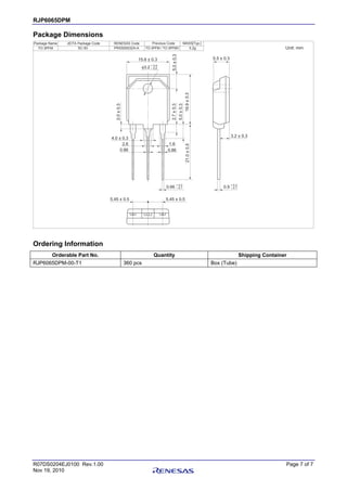 Original IGBT RJP6065DPM 6065 New Renesas | PDF