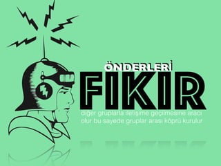 fikir
ÖNDERLERİ
diğer gruplarla iletişime geçilmesine aracı
olur bu sayede gruplar arası köprü kurulur
 