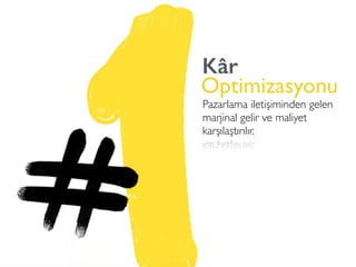 Kâr
Optimizasyonu
Pazarlama iletişiminden gelen
marjinal gelir ve maliyet
karşılaştırılır.
 