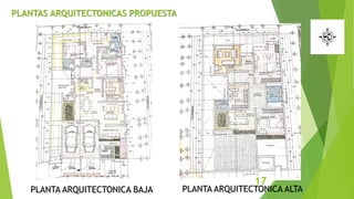 PLANTAS ARQUITECTONICAS PROPUESTA
PLANTA ARQUITECTONICA ALTA
PLANTA ARQUITECTONICA BAJA
17
 