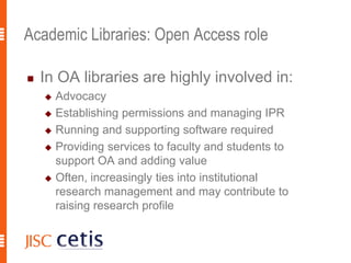 Academic libraries and OER? OpenEd2010