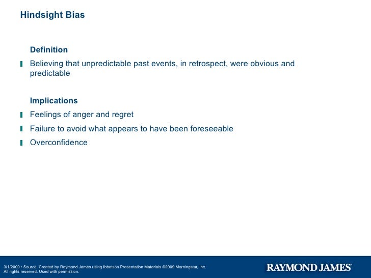hindsight bias definition psychology