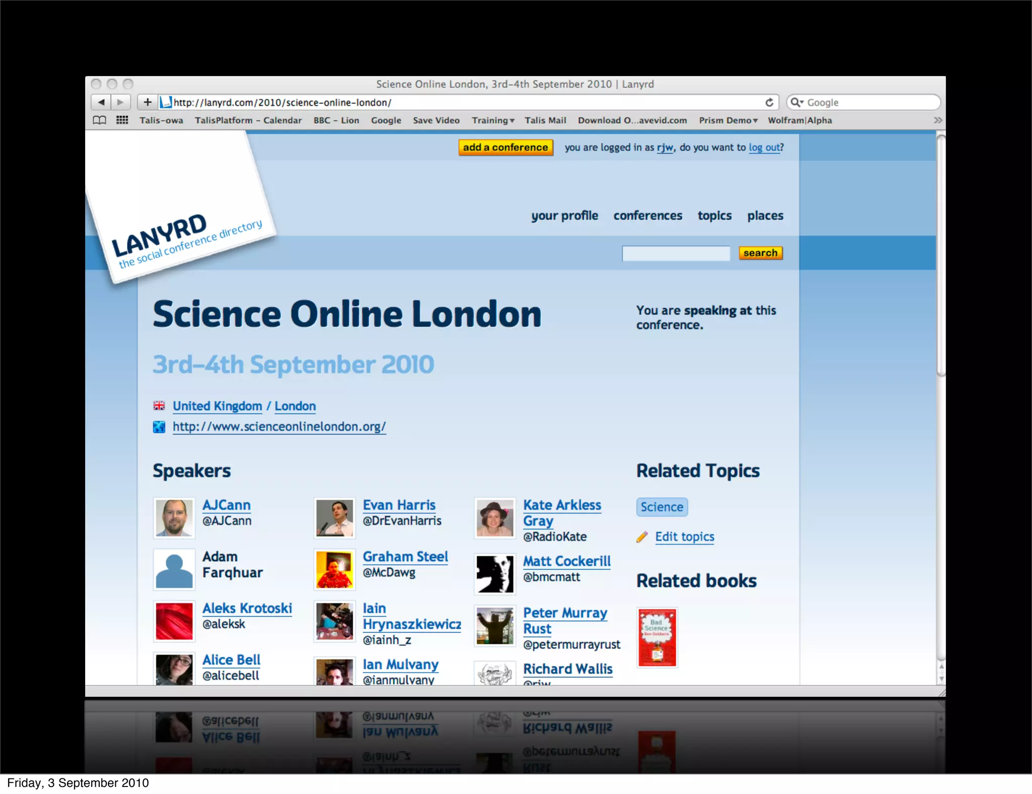 Friday, 3 September 2010
 