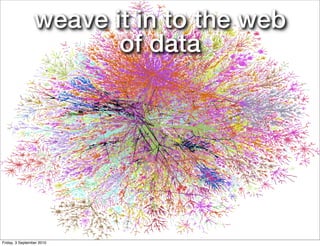 weave it in to the web
                        of data




Friday, 3 September 2010
 