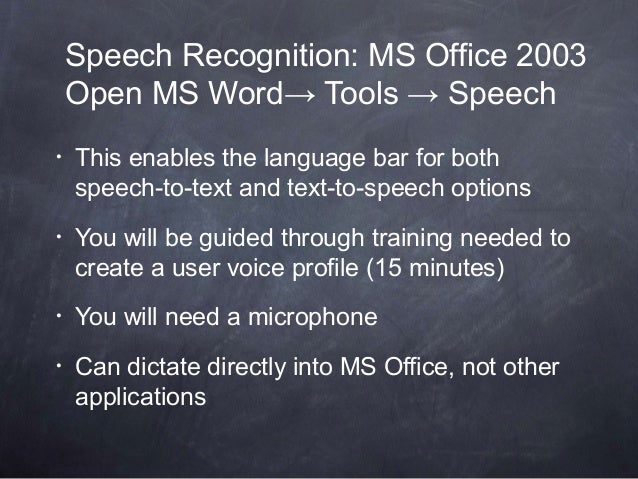 Start Speech Recognition Vista