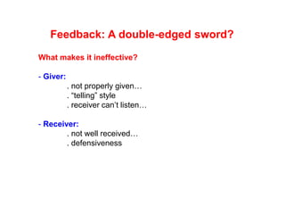Giving and Receiving Feedback