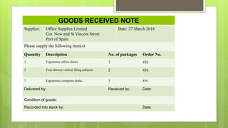 Documents used in procurement and inventory management | PPTX