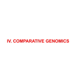 IV. COMPARATIVE GENOMICS
 