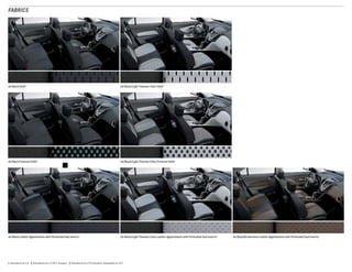 Jet Black Cloth1
Jet Black Leather Appointments with Perforated Seat Inserts3
Jet Black/Light Titanium-Color Cloth1
Jet Black/Light Titanium-Color Leather Appointments with Perforated Seat Inserts3 Jet Black/Brownstone Leather Appointments with Perforated Seat Inserts3
Jet Black Premium Cloth2 Jet Black/Light Titanium-Color Premium Cloth2
FABRICS
1 Standard on LS. 2 Standard on LT (2LT shown). 3 Standard on LTZ (shown). Available on 2LT.
 