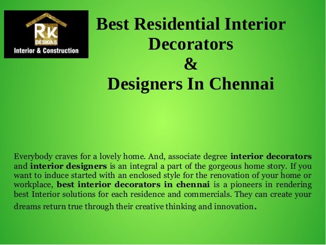 Best Residential Interior Decorators Designers In Chennai