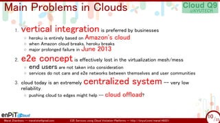 .

.

Main Problems in Clouds
1.

vertical integration is preferred by businesses
◦ heroku is entirely based on Amazon's c...