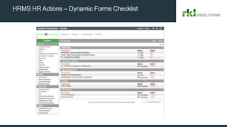 HRMS HR Actions – Dynamic Forms Checklist
 