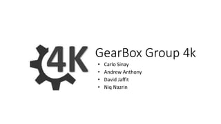 GearBox Group 4k
• Carlo Sinay
• Andrew Anthony
• David Jaffit
• Niq Nazrin
 