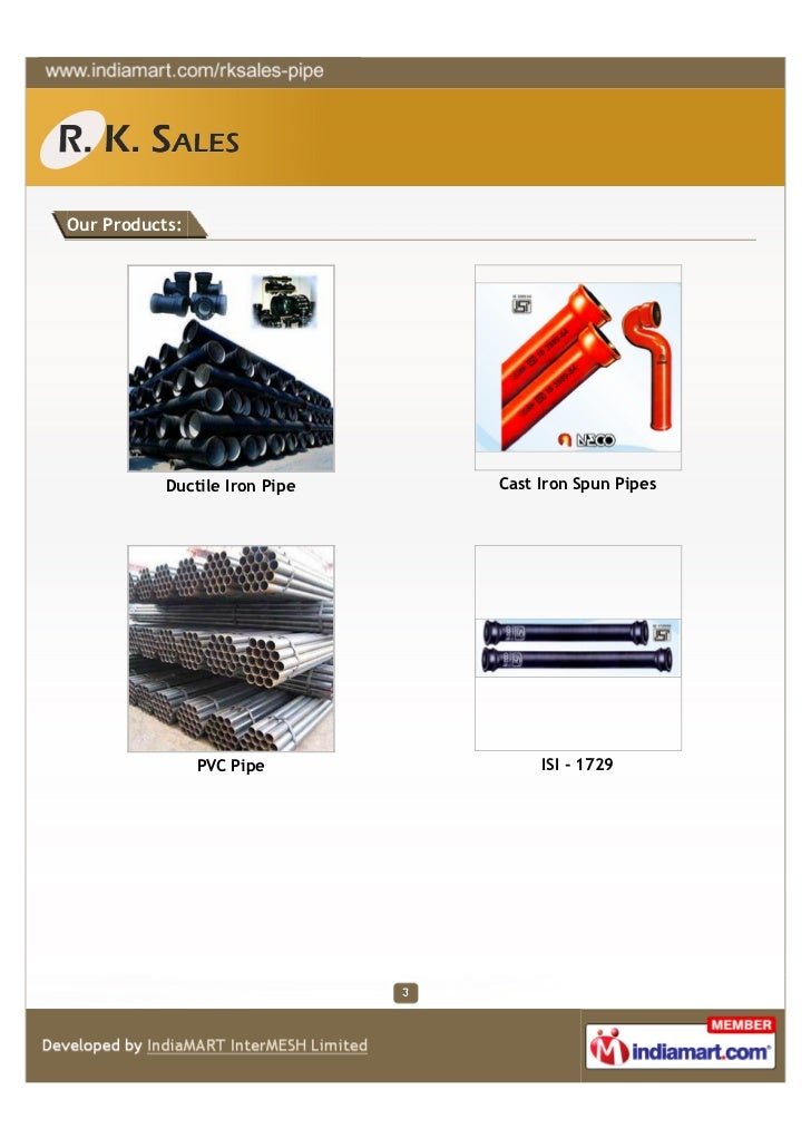 R. K. Sales, Chandigarh, Ductile Iron Pipe