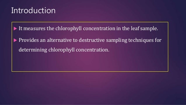 chlorophyll meter and its