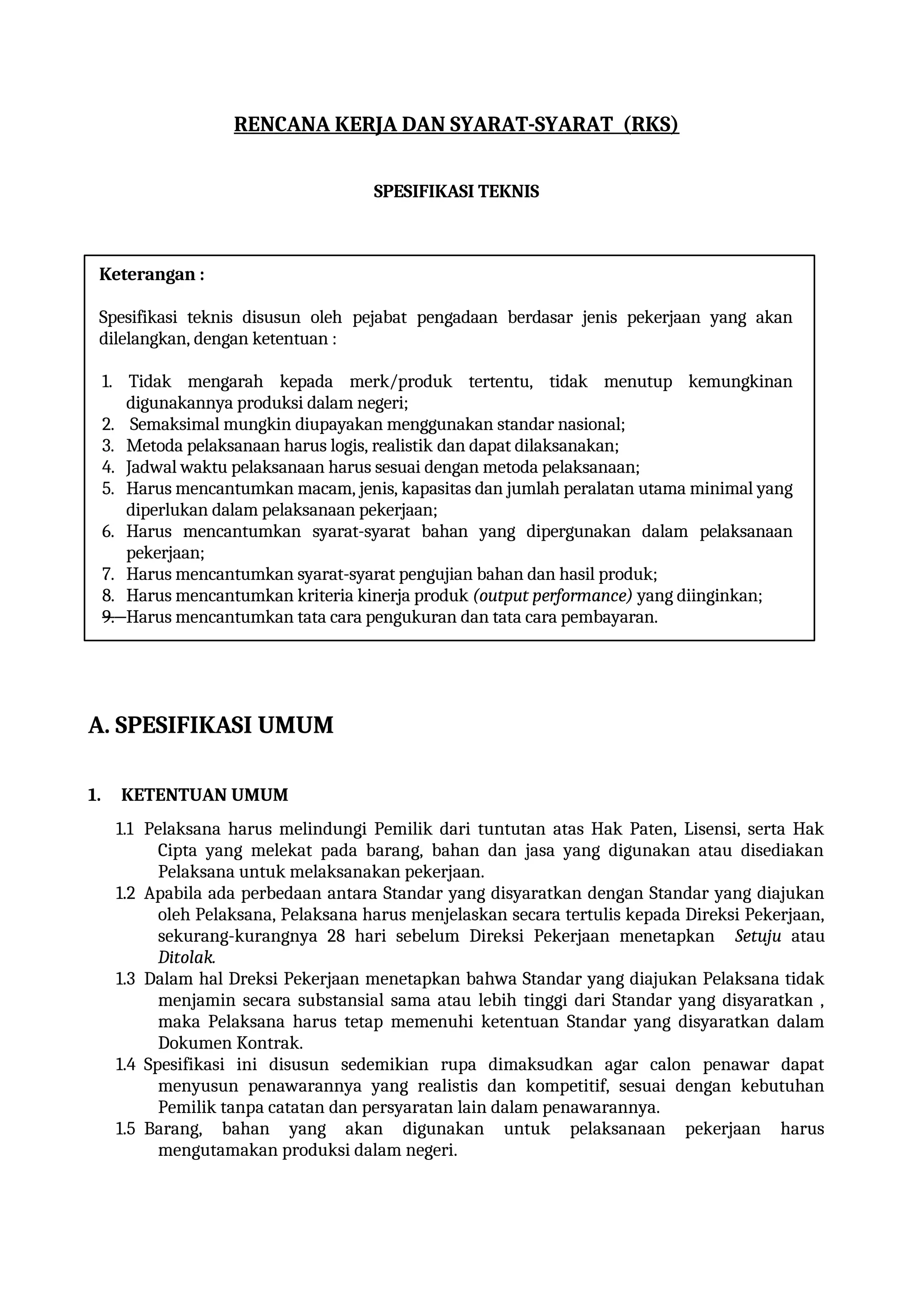 CONTOH RENCANA KERJA DAN SYARAT-SYARAT PAGAR | DOCX