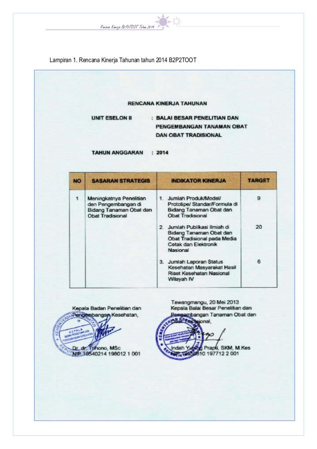 Rencana Kinerja Tahunan 2014