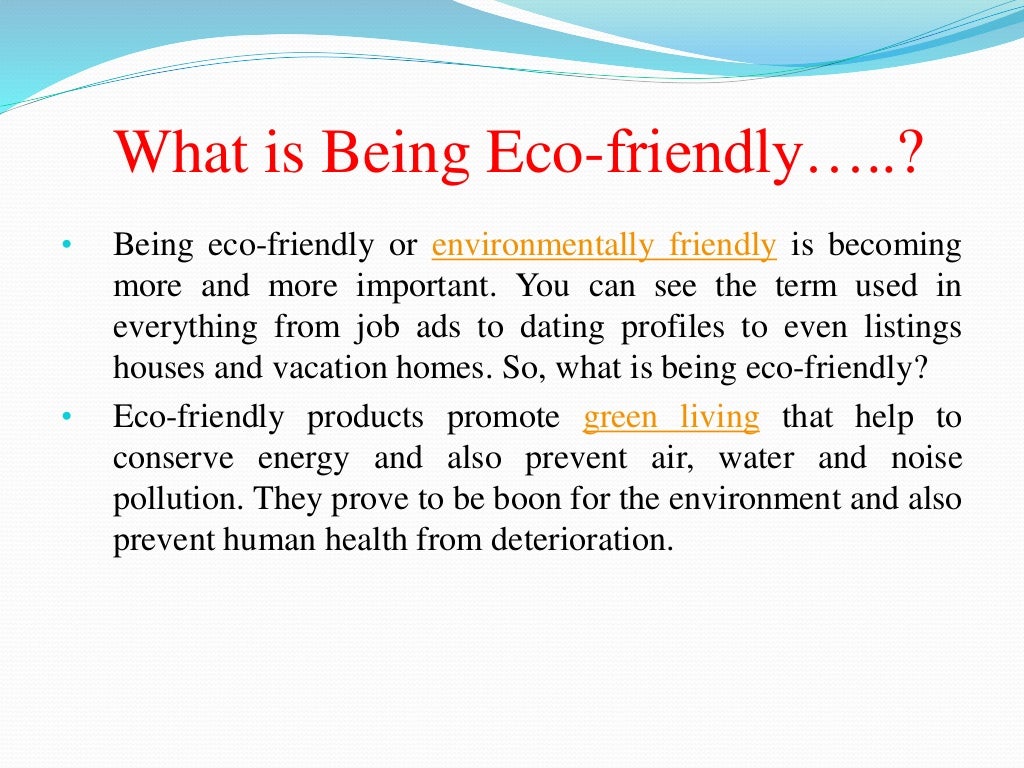 ECO FRIENDLY PPT MBA