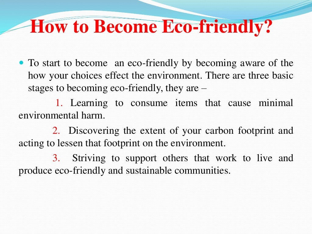 ECO FRIENDLY PPT MBA