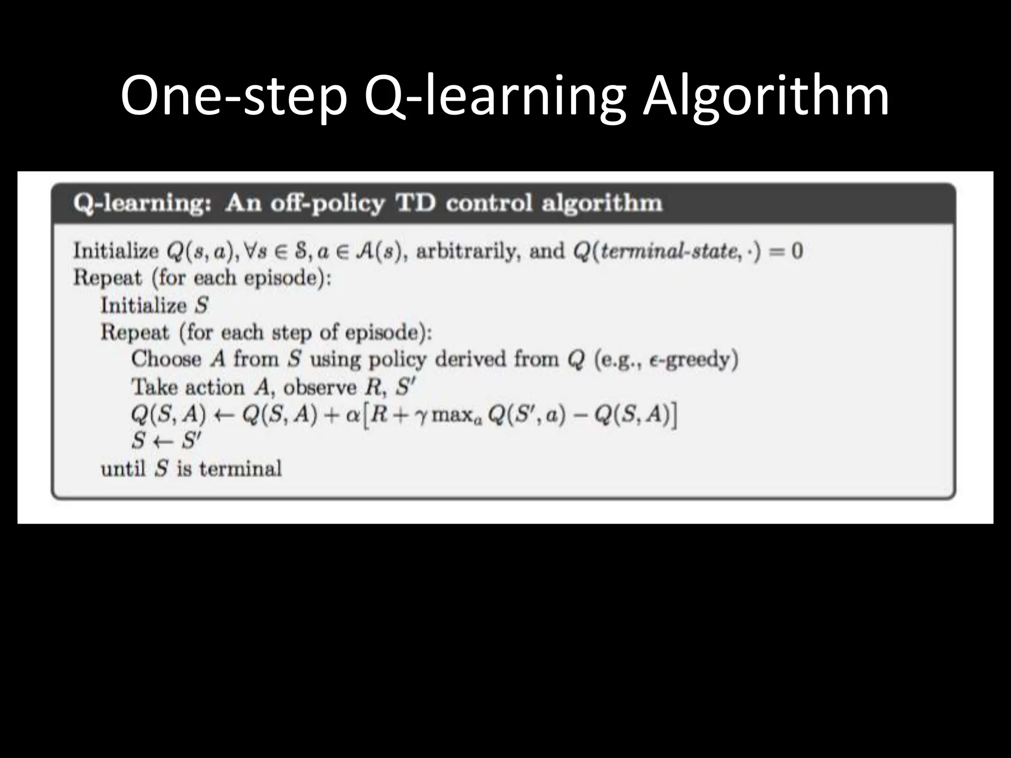 One-step Q-learning Algorithm
 