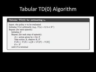 Tabular TD(0) Algorithm
 