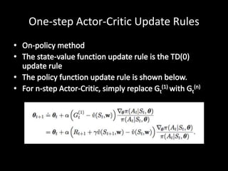 One-step Actor-Critic Update Rules
 