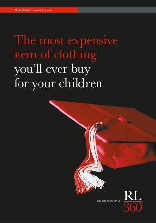 The most expensive
item of clothing
you’ll ever buy
for your children
Quantum University Fees
 