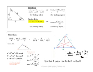 Er. Pramesh Hada, Assistant Professor, nec
Sine Rule & cosine rule (for both methods)
 