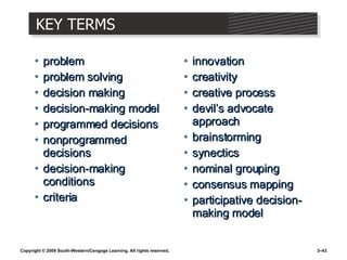 Chapter 3 - Creative Problem Solving and Decsion Making | PPT