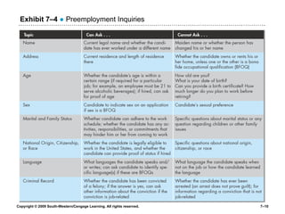 Exhibit 7 –4   ●  Preemployment Inquiries 