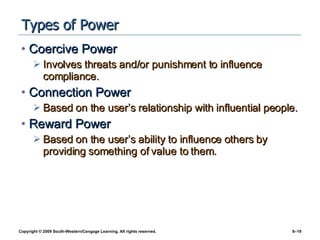 Chapter 8 - Organizational Behavior: Power, Politics, Conflict, and ...