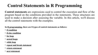 R Language Basic Control Statements in R.pptx