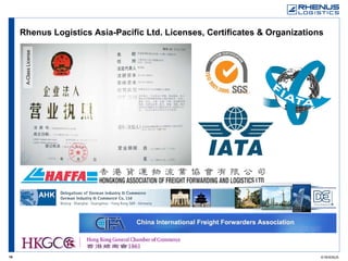 Rhenus Logistics Asia-Pacific Ltd. Licenses, Certificates & Organizations  A-Class License 